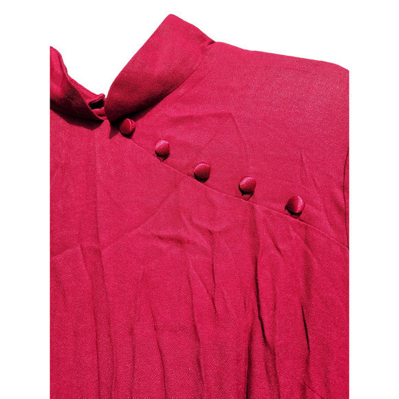 Vintage Just‎ Choon Mandarin Collar Short Sleeve Front Slit Bodycon Maxi Dress - Picture 8 of 9